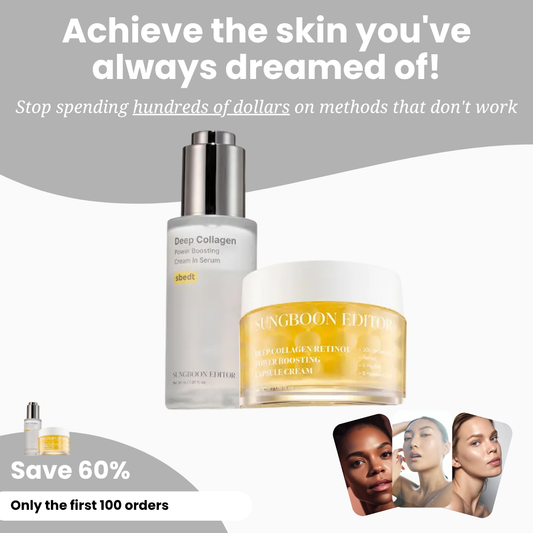 Sungboon Glazed Skin Duo – Retinol Cream + Volufiline Serum for Glowing, Plump Skin