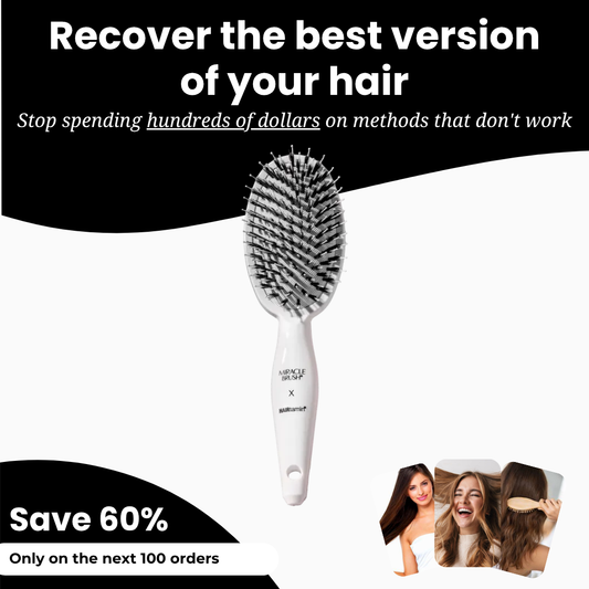 HAIRtamin Miracle Brush – Stimulates Scalp, Boosts Volume, Enhances Shine & Detangles Hair